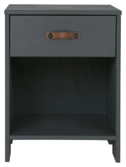 WOOOD Dennis Sengebord M. Skinn Grep - Grå