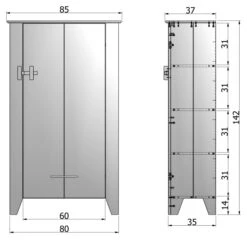 WOOOD Gijs Farmer Skap 142x85 - Svart -UNOLIVING Butikk woood gijs farmer skab 142x85 sort EE00720 7 f149