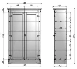 WOOOD Isabel Skap 191x118 - Grå -UNOLIVING Butikk woood isabel skab 191x118 graa EE00801 6 b298