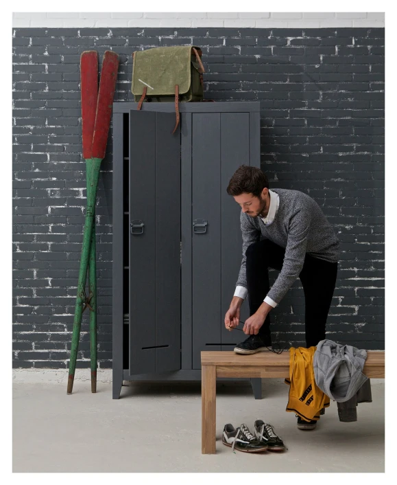 WOOOD Kluis Skap 190x95 - Grå 8 WOOOD Kluis Skap 190x95 - Grå - Bilde 8