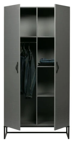 Woood Morris Klesskap - Furu Grå -UNOLIVING Butikk woood morris klaedeskab fyrretrae graa garderobeskabe EE01801 5 096d