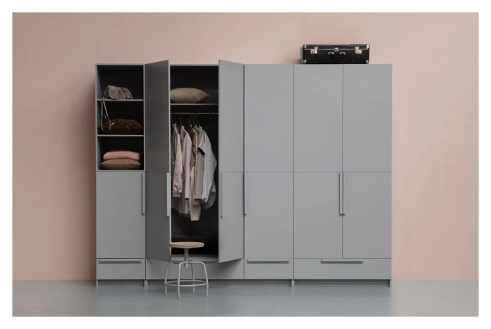 WOOOD Pure Garderobeskap 215x95x60 - Grå 3 WOOOD Pure Garderobeskap 215x95x60 - Grå - Bilde 3