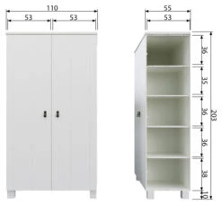 WOOOD Ties Garderobeskap 111x55 - Hvit -UNOLIVING Butikk woood ties garderobeskab 111x55 hvid EE03639 8 b24e